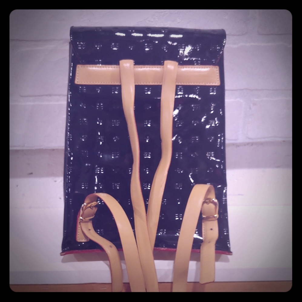 Arcadia Black Leather Backpack